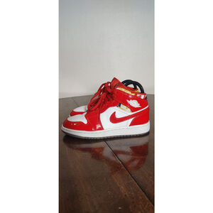 Jordan Air Jordan 1 Mid SE Shoes Youth Size 3.5Y Red White Sneakers DC7248-600